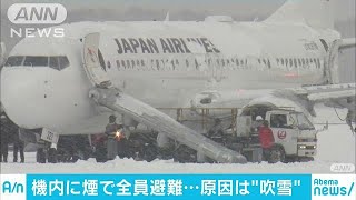 吹雪が吸気口に・・・JAL機内に煙　165人が緊急脱出(17/12/21)