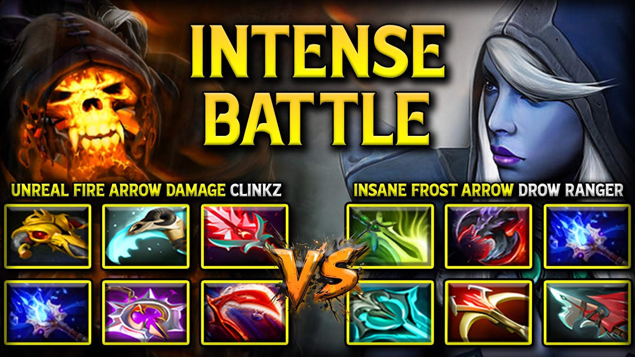 INTENSE ARROW BATTLE | UNREAL FIRE ARROW DAMAGE CLINKZ VS. INSANE FROST ARROW DROW RANGER DOTA 2