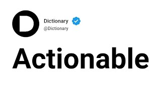Actionable Meaning In English Wealth