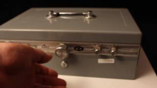 Vintage Metal Compact Safe STEBCO 55 STRONG BOX Key Combination Alarm Bell Japan