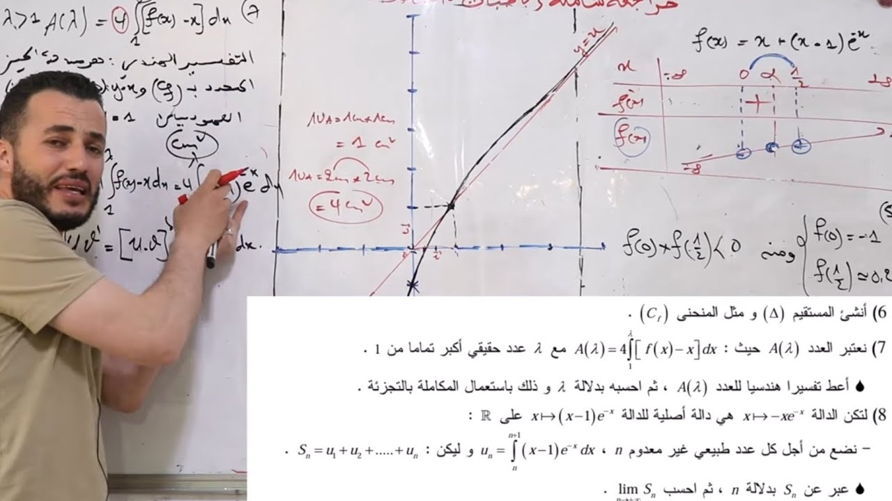 المراجعة النهائية -دالة راائعة للمراجعة و التحضير للباك | تمرين 4 الباك التجريبي أشبال الأمة 2025