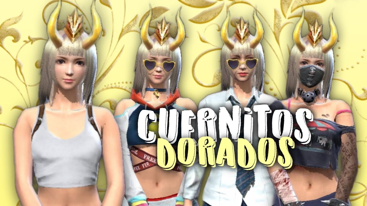  COMBINACIONES CON LOS CUERNITOS DORADOS LUNA DORADA FREE FIRE 