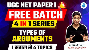 UGC NET December 2023 | Paper 1 Logical Reasoning by Aditi Mam | Types of Argument | JRFAdda
