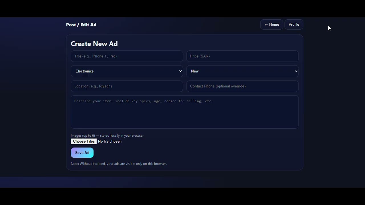 My OLX Clone (functional)