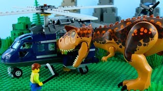 LEGO Jurassic World STOP MOTION LEGO Carnotaurus Helicopter Attack | LEGO Dinosaurs | Billy Bricks