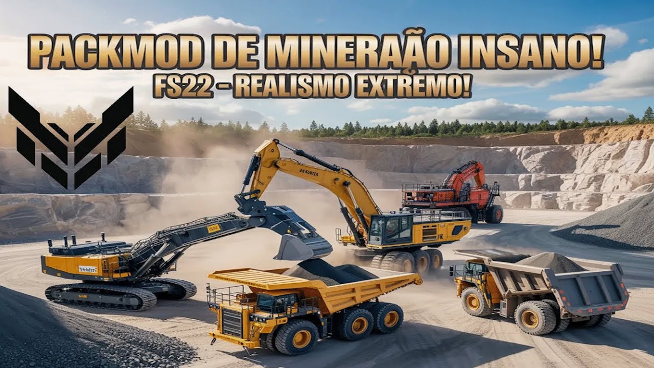 FS22 MINERAÇÃO REALISTA – PACK FS MINER COM ESCAVADEIRA, CAMINHÕES E MAIS!