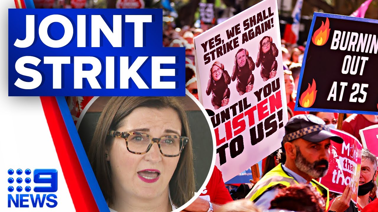 NSW public and Catholic school teachers announce first-ever joint strike over pay | 9 News Australia