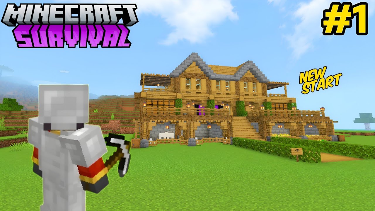 MINECRAFT PE SURVIVAL SERIES EP 1 IN HINDI | MADE OP BASE!! - YouTube