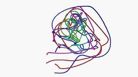 Nonuple (9) pendulum starting from vertical position / simulation / chaos