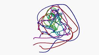 Nonuple (9) pendulum starting from vertical position / simulation / chaos