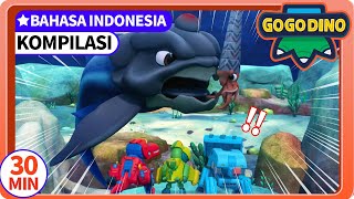 【GOGODINO EXPLORERS】EP16-18 | Kompilasi 06 | Tiranosaurus | Dinosaurus | Kartun Anak | GOGODINO