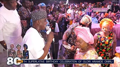 MOMENT K1 SERENADES OLORI ARAMIDE ONIRU AT HER 80TH BIRTHDAY CELEBRATION