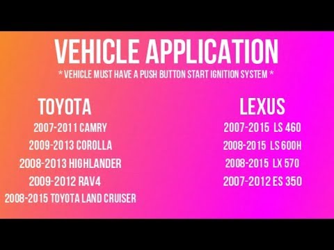많은 Toyota 차량 애플리케이션을위한 100 % 플러그 앤 플레이 원격 시작 키트-전체 설치