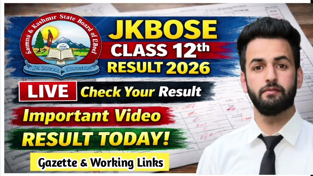 Jkbose Class 12th Result Important Video | Live Links To Check Score Must Watch' Result 