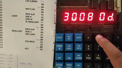 smallest number using 8085 microprocessor kit