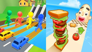 Shape shifting VS Sandwich Runner - All Level Gameplay Android iOS Ep17
