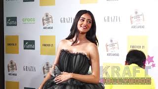 Ananya Pandey And Beautifull In Grey Gown At Red Carpet Of Grazia Millennial Awards