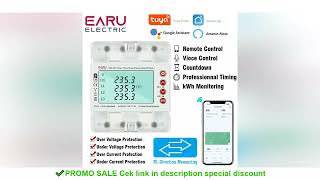 3 Phase 380V 100A Tuya Wifi Smart Bi - Directional Energy Power Kwh Meter Over Under Voltage Protector