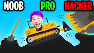 NOOB vs PRO vs HACKER In BUILD ROADS APP GAME! (ALL LEVELS! *AMONG US IMPOSTOR ATTACKED US!*) screenshot 2