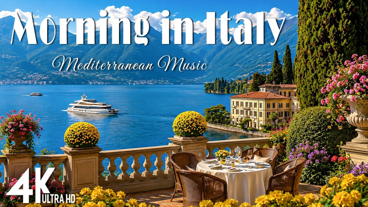 Chill Mediterranean Music & Italian Vibes 🌊 Scenic Coastal Paradise & Peaceful Ocean Views 4K