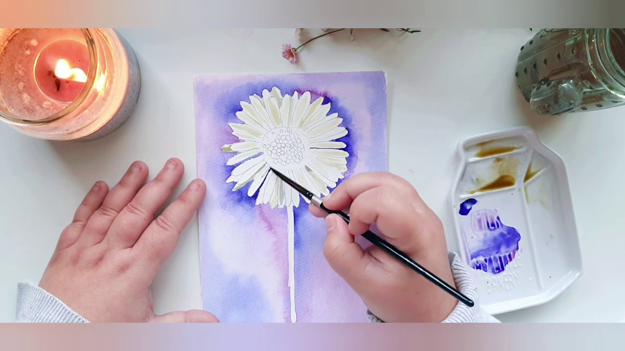 How to paint a Daisy flower watercolour easy watercolor tutorial YouTube
