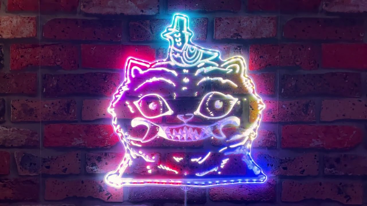 Kpop Demon Hunters Derpy Tiger Dynamic RGB Edge Lit LED Sign