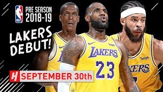 LeBron James, Rajon Rondo \& JaVale McGee Full Highlights vs Nuggets 2018.09.30 - DEBUT!