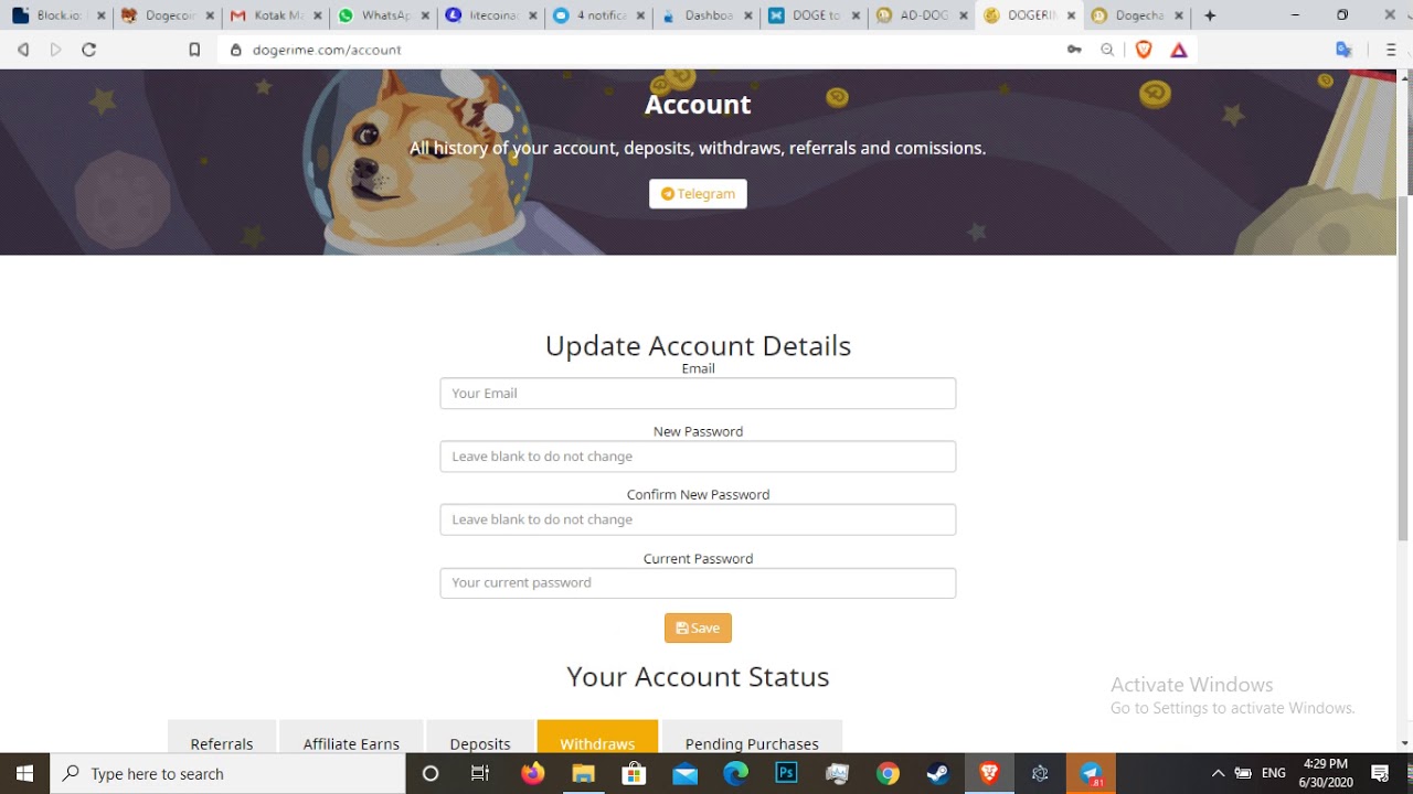 LIVE WITHDRAW 32 DOGECOIN WEB DOGERIME.COM APPROVE LEGIT 1000%
