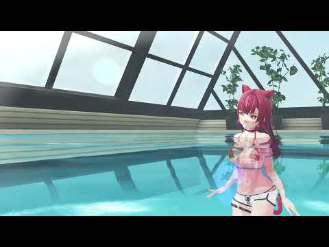 MMD 動態桌布試作-宝鐘マリン-在夏天的泳池裡身體還是好熱