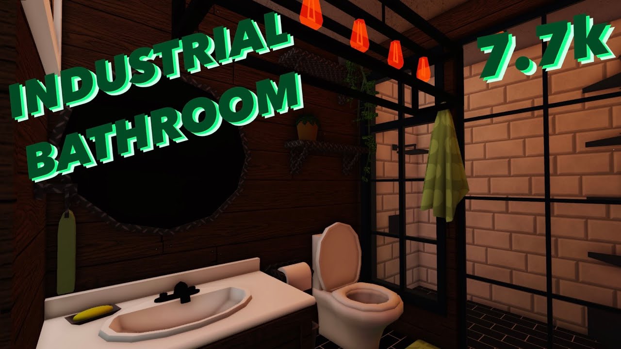 7.7k INDUSTRIAL BATHROOM | BLOXBURG 3x2 Bathroom SERIES - YouTube