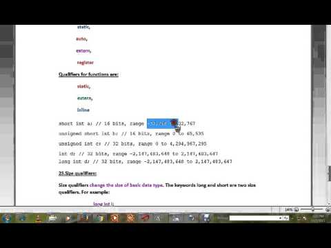 C PROGRAMMING TUTORIAL EXPLAIN TYPES OF QUALIFIERS