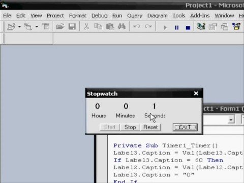 I make a stopwatch with visual basic 6