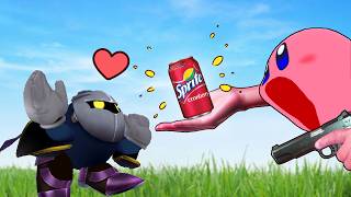 Kirby Gives Soda to Meta Knight
