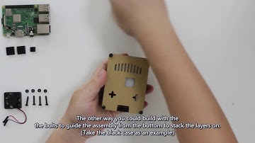 Miuzei Raspberry Pi Case with Fan and Heatsinks Power Supply， Compatible with 3B+、3B  MC04-1.1-F