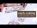 Making beautiful marks with neutral colors in mixed media art
