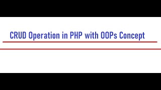 crud operation in php mysqli using oop