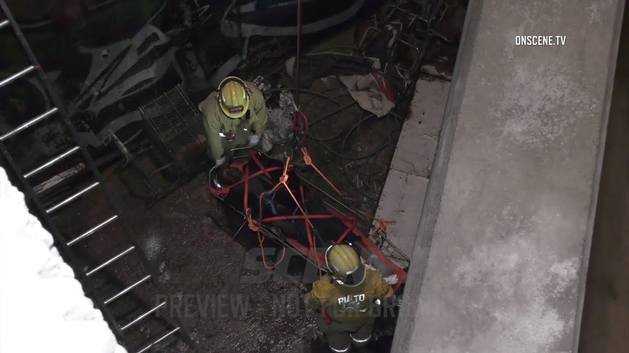 Man Rescued After Falling Into Shaft In Rialto - YouTube