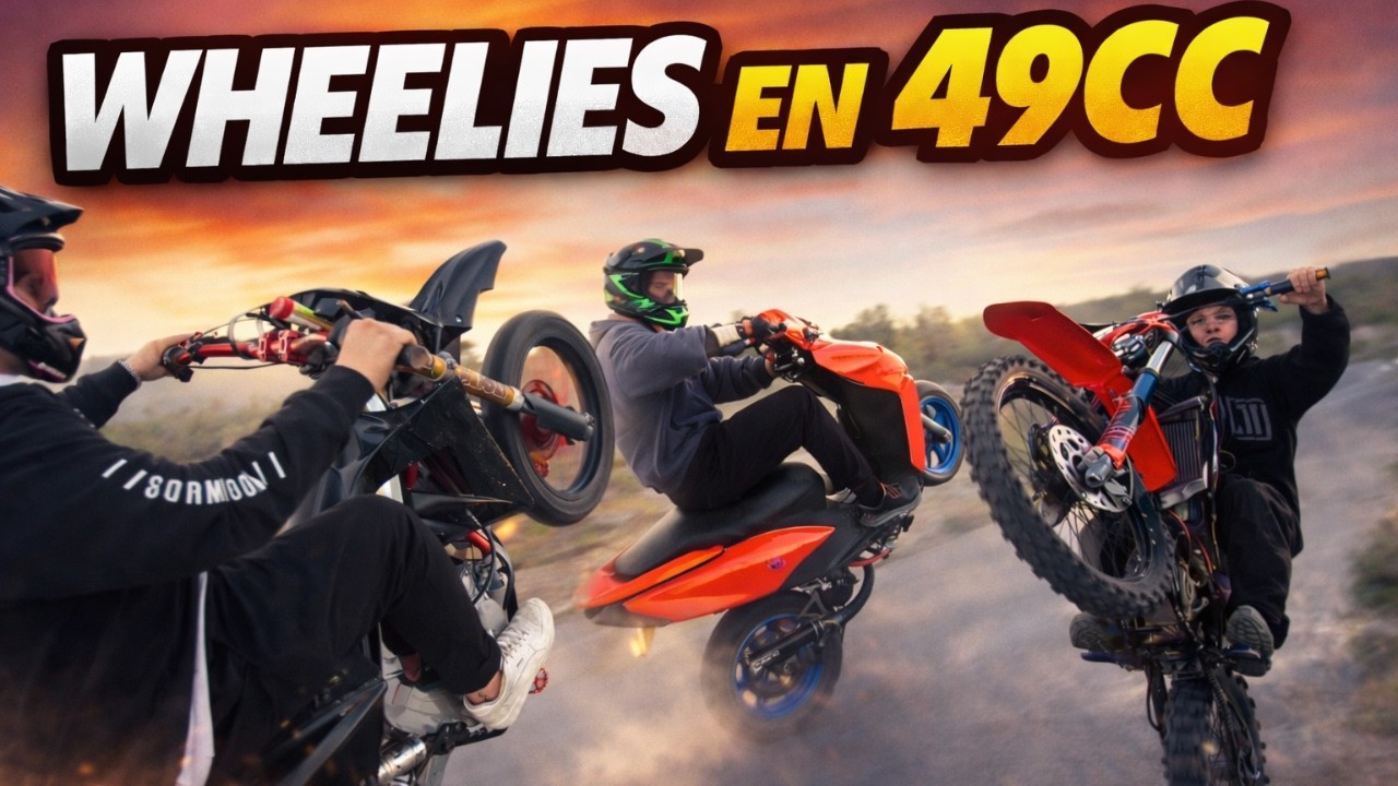 🔥 WHEELIES en 49cc… PROBAMOS una KTM 450 😳 ¿y aparece la Guardia Civil? 🚔