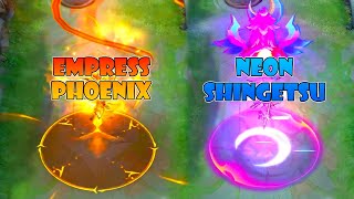 Pharsa Neon Shingetsu VS Empress Phoenix Skin Comparison
