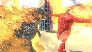 The Titans' Wrath: Godzilla vs. Attack on Titan!  Animal Revolt Battle Simulator