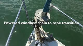 Electric Windlass Chain To Rope Transition On Lofrans X1 With Anchorode Chain Counter