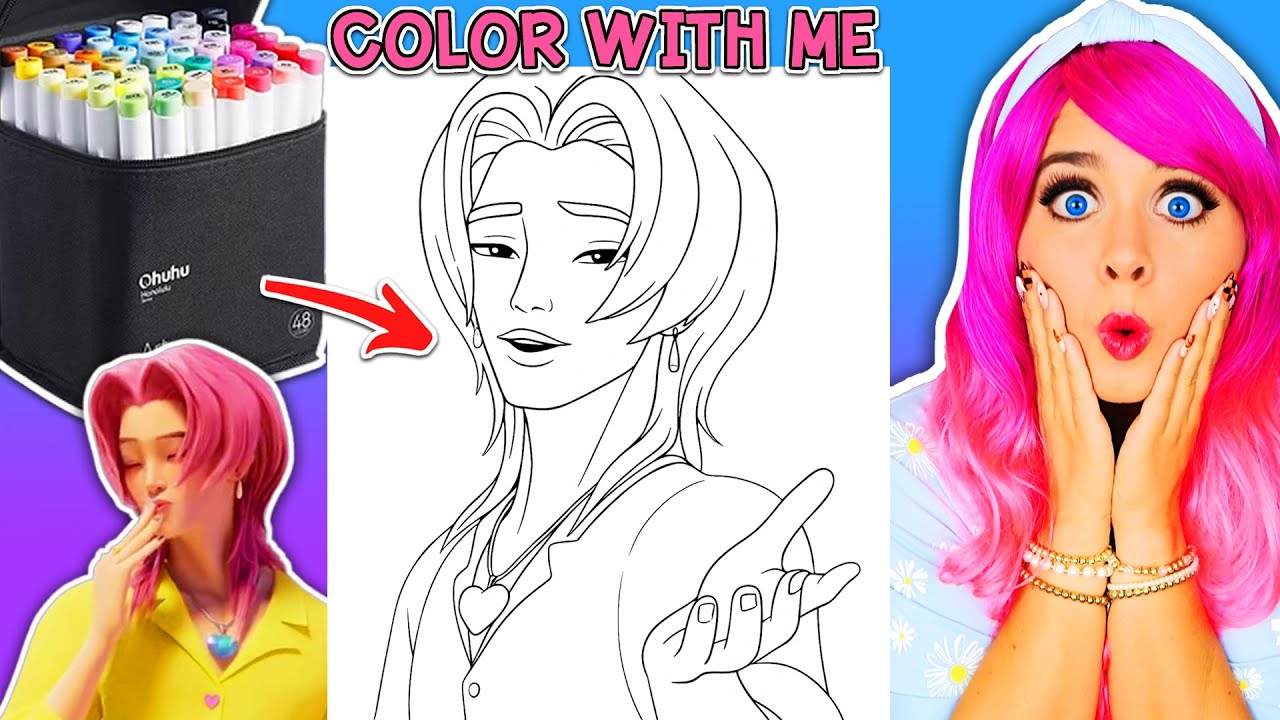 Romance Saja Coloring Tutorial | K-Pop Demon Hunters + Ohuhu Art Markers | COLOR ALONG WITH KIMMI