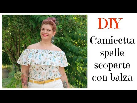 #DIY Tutorial: Camicetta spalle scoperte con balza (Off -the-shoulder top)