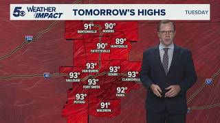 Latest Weather | Highs in the low 90s Tuesday