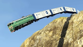 Trains vs Cliff - BeamNG.Drive