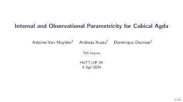 Internal and Observational Parametricity for Cubical Agda - Antoine Van Muylder