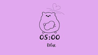 5 Minute Timer ⏳ | Pale Violet Calm Study Focus (Soft Aesthetic) rain ambience