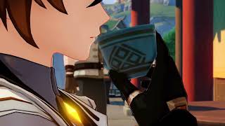 Zhongli Drinking Tea