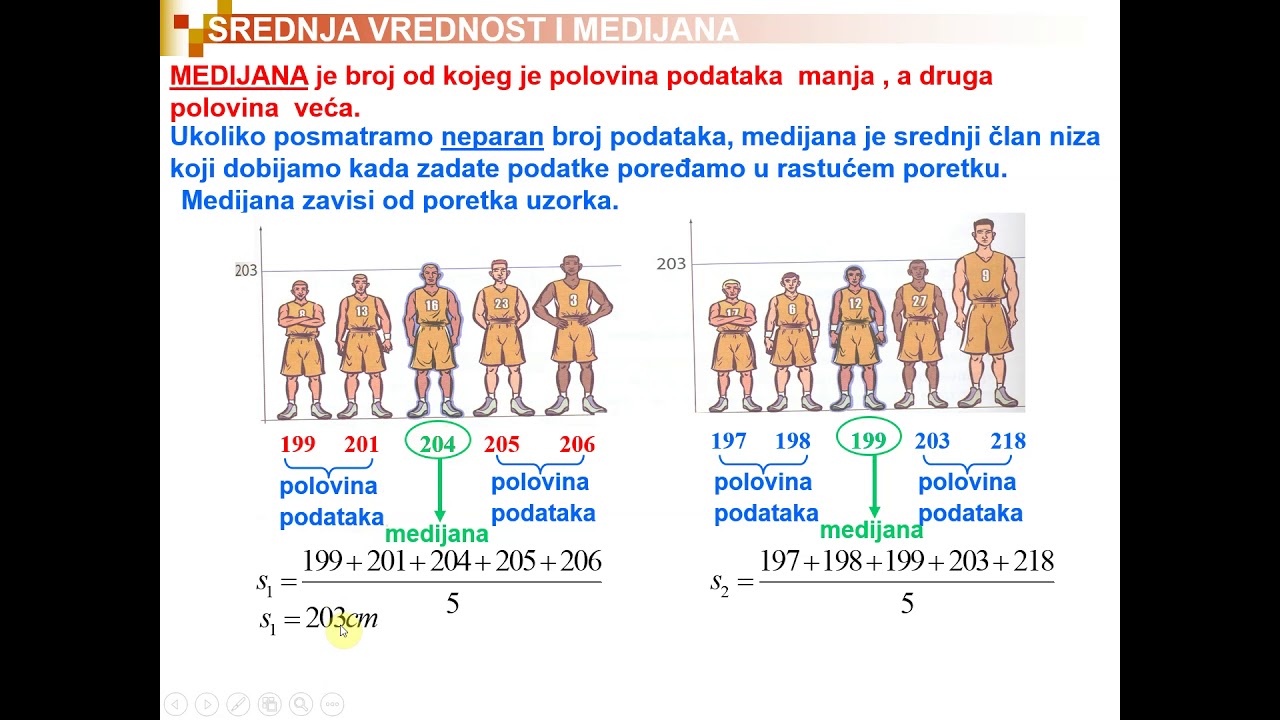 138 (stari snimak) Aritmetička sredina SEDMI 135 OSMI 096 Srednja vrednost i medijana