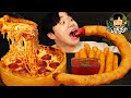 ASMR MUKBANG 치즈 피자 & 핫도그 & 치즈 스틱 CHEESE PIZZA & HOT DOG & CHEESE STICK EATING SOUND!